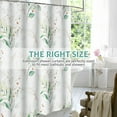 thumbnail image 6 of Dznils White Fabric Shower Curtain, Watercolor Green Eucalyptus Floral Pattern with Hooks, 72" x 72", 6 of 13
