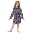 thumbnail image 6 of FORMRS Niños Bathrobe Unisex Hooded Robe Soft Plush Pajamas Sleepwear, Size 7-9T, Purple Roses, 6 of 7