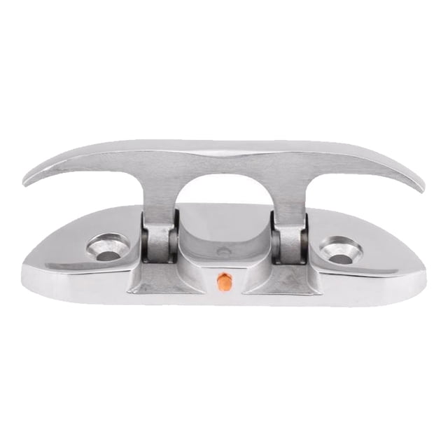 Sidaley Taco de muelle plegable para yate de acero inoxidable, espejo desmontable portátil pulido, tacos de canoa para Kayak sin perforaciones Bombillas para automóviles Sidaley VI017805-00B