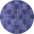 thumbnail image 1 of Ahgly Company Indoor Round Checkered Blue Modern Area Rugs, 6' Round, 1 of 4