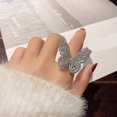 thumbnail image 2 of Anillo de mariposa grande Shaofei brillante de circonita cúbica ajustable joyería de mariposa Regalo de cumpleaños Navidad Halloween para mujer, 2 of 5