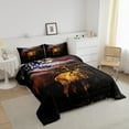 thumbnail image 3 of American Flag Bedding Hunting Deer Theme Comforter Set Youth Adults, Wild Animal Print Bedding Comforter Sets Usa Flag Decorative Quilt with 1 Pillowcase, Twin Size, 3 of 5