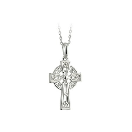 - Childs Celtic Cross Necklace Silver Plate Confirmation Irish Made