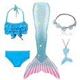 thumbnail image 1 of 2023-5 unids/set traje de baño de cola de sirena para niñas disfraz de sirenita Cosplay ropa de playa traje de baño-1, 1 of 3