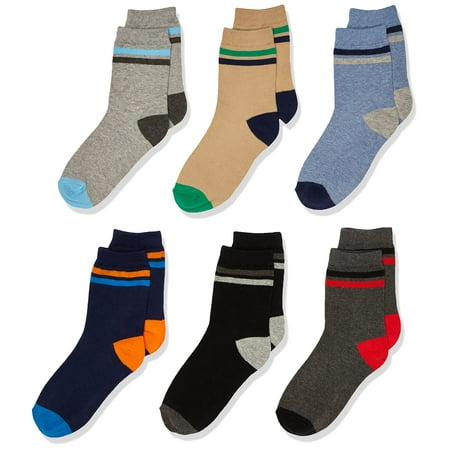 

Jefferies Socks Big Boys Stripe Crew Socks 6 Pack Multi Medium