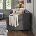 thumbnail image 3 of Tcbosik Twin Size Daybed with 2 Storage Drawers, Upholstered Sofa Bed for Living Room, Bedroom, Easy Assembly, Dark Grey, 3 of 8