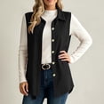 thumbnail image 3 of Idoravan Womens Vest Button Up Women'S Fashion Solid Color Sleeveless Casual Lapel Button Down Corduroy Sleeveless Tops, 3 of 9