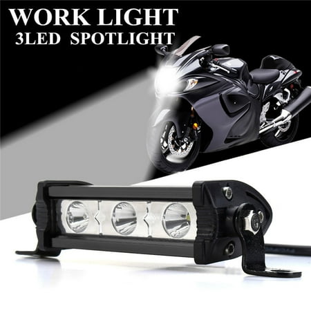 Spotlight Bracket - 3led 9W Car Motorcycle Work Lights DC12V Spotlight With Bracket Accessories Red Blue Sliver Black Shell Waterproof