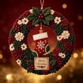 thumbnail image 4 of Christmas Fabric Wreath DIY Kit, Fabric Patchwork Wreath Making Set, Holiday Front Door Wall Hanging Decor for Xmas Home Decor, 4 of 6