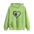 thumbnail image 5 of DxhmoneyHX Girls Hoodies Fashion Hearts ​Printed Going Out Tops Fall Winter Warm Long Sleeve Blouses Pullover Sweatshirts with&nbsp;Pocket Size 7 Years, 5 of 6