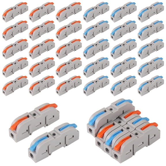 Atnsinc 30 Pcs Wire Connector, 1 Conductor Compact Splicing Electrical Wire Terminals for Any Circuit Inline Splices 28-12 AWG