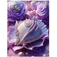 thumbnail image 1 of New Flower 5d Diy Diamond Painting Purple Shell Full Square Romantic Beach Pearl Diamond Embroidery Mosaic Cross Stitch EE3243square 30X40cm Gao Jinjia LED, 1 of 2