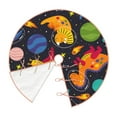 thumbnail image 2 of Daiia Dinosaurs in Space Drawing Merry Christmas Tree Skirt , Xmas Large Lace-up Tree Skirt, Santa Snowflakes Rustic Home Decorations New Year Party Farmhouse Decor-36", 2 of 7