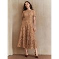 thumbnail image 4 of Khaki Dress With Short Sleeve And Ruffled High-Low Hem, 4 of 30