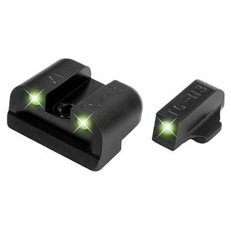 Glock Green Rear Sight - Truglo Tritium Night Sight Set White/Green Front & Rear for Springfield XD/XDM/XDS - TG231X