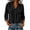 Black, variant on Peter Pan Collar Blouse For Women, 3/4 Sleeve Textured Linen Shirt, Solid Color Cottagecore Work Top, Trendy Womens Summer Tops White L