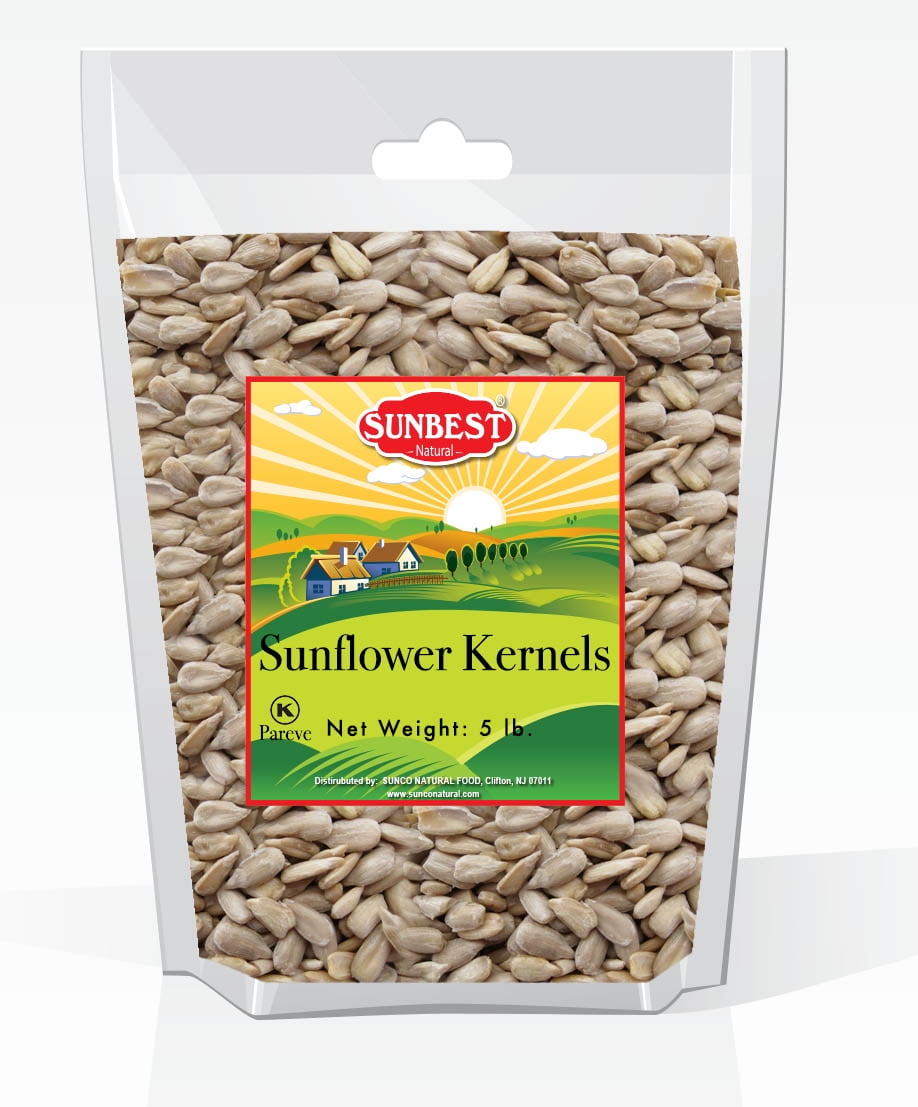 SUNBEST Raw Sunflower Seed Kernels 5 Lb, Unsalted, Unroasted in