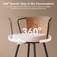 thumbnail image 3 of Sailvan Swivel Bar Stool Set of 3, 35.8" Rattan Counter Height Bar Chairs with Back & Footrest, Modern Upholstered Counter Stools for Kitchen Island, Easy Assembly, Brown, 3 of 8