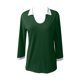 thumbnail image 3 of MHFRRA Camiseta de Manga Larga con Cuello En V Ajustado y Cuello En Bloque de Color para Mujer Verde, 3 of 3