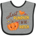 thumbnail image 3 of Inktastic Cutest Pumpkin in the Patch with Orange Heart Boys or Girls Baby Bib, 3 of 4