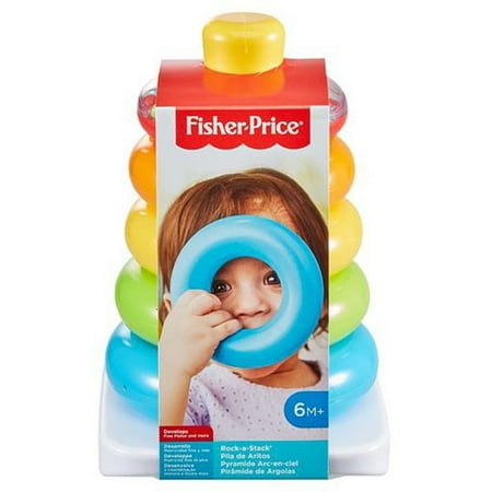 Fisher-Price Rock-a-Stack Ring Stacking Toy, Multicolor with Roly-Poly Base for Infants & Baby