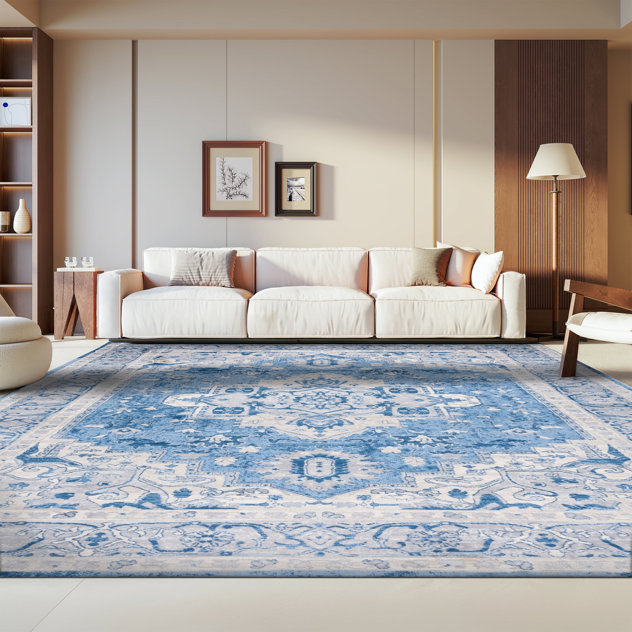 SAFAVIEH Brentwood Dimas Oriental Area Rug, Blue/Gray, 6' x 9'