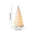 thumbnail image 3 of White Ceramic Christmas Tree Ornament with Lights | Mini Holiday House Decor for Tabletop & Desktop | Includes 3 LR44 Batteries | Festive Home Decor & Gift Idea, 3 of 6