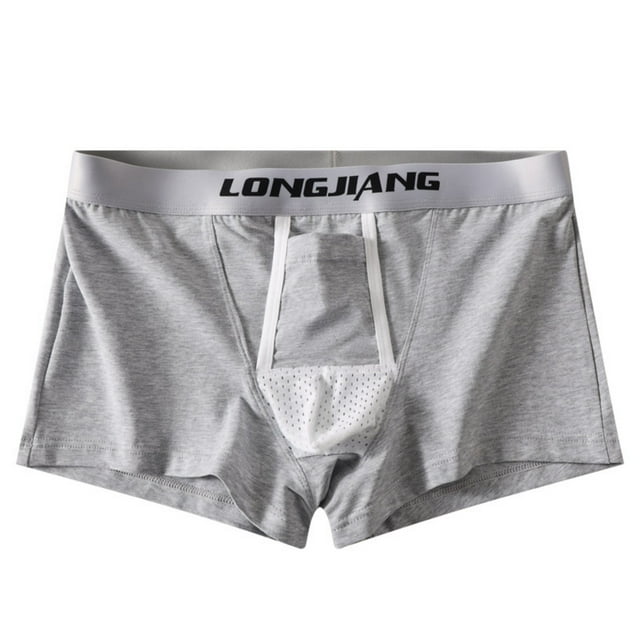 ylioge Cotton-Blend Underwear for Men Boxers with Fold Front High Waisted Solid Color Stretchy Comfort Breathable Support Athletic Workout Boxers