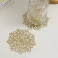 thumbnail image 7 of Clearance Items 15 Inch Round Placemats for Dining Table, Pressed Vinyl Kitchen Mats, Washable & Wipeable Holiday, Wedding & Dinner Table Decorations, Gold PVC Table Mates, 7 of 7