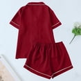 thumbnail image 4 of MEICHEN Lounge Set for Women 2 Piece Pajama Set for Women Heart Print Button Short Sleeve Shirt Matching Shorts Set Summer Cute Sets Women's Essentials Fashion Sleepwear, 4 of 4