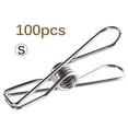 thumbnail image 1 of Bewildely 100x clavijas de tela de acero inoxidable Clips colgantes alfileres abrazadera de Metal a prueba de viento para lavandería Decoración del hogar 5cm, 1 of 6