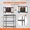 thumbnail image 6 of Storage Shelving Unit, 5-Tier Adjustable, 2000 lbs Capacity, Heavy Duty Metal Garage Organizer Rack, Black, 36" L x 18" W x 72" H for Kitchen, Pantry, Basement, Laundry, Bathroom, 6 of 6