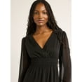 thumbnail image 3 of Sofia Jeans Women's Empire Dress with Long Sleeves, Mid Calf Length, Sizes XS-XXXL, 3 of 4