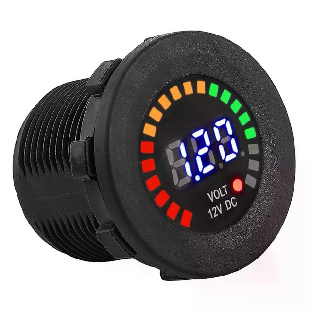 12 V Motorcycle Car LED Digital Display Voltmeter Waterproof Voltage Volt Meter Gauge Motorbikes Cars Boats ATV UTV camper