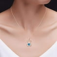 thumbnail image 4 of AFFY Heart Shape Simulated Topaz 14K Rose Gold Over Sterling Silver Cute Teddy Bear Love Heart Pendant Necklace, 4 of 4