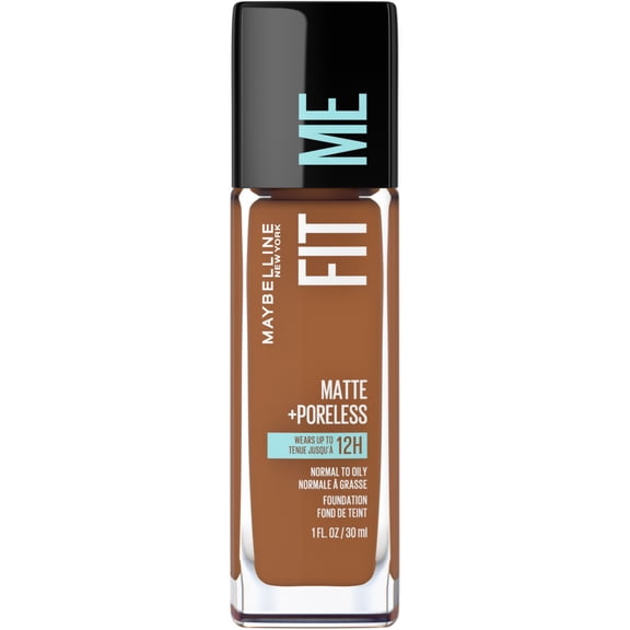 Maybelline Fit Me Matte Poreless Liquid Foundation Makeup, Mocha, 1 fl. oz.