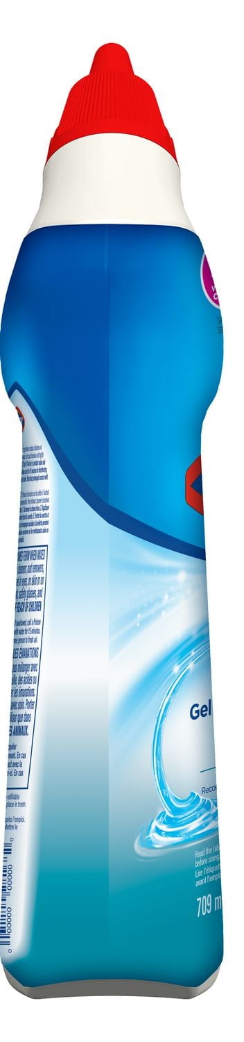 Clorox Toilet Bowl Cleaner, Clinging Gel with Bleach, Ocean Mist Scent, 709 mL, For a sparkling clean toilet