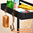 thumbnail image 2 of Eclaron 2-Pack Metal Under Sink Organizer, 2-Tier Pull-Out Cabinet Shelf with Adjustable Slide-Out Drawer for Kitchen and Bathroom, Black, 2 of 8