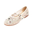 thumbnail image 2 of Willtoo Mesh Embroidered Flats for Women Flower Mary Jane Flats Ballet Shoes Round Toe Slip On Ballerina Floral Shoes, 2 of 5