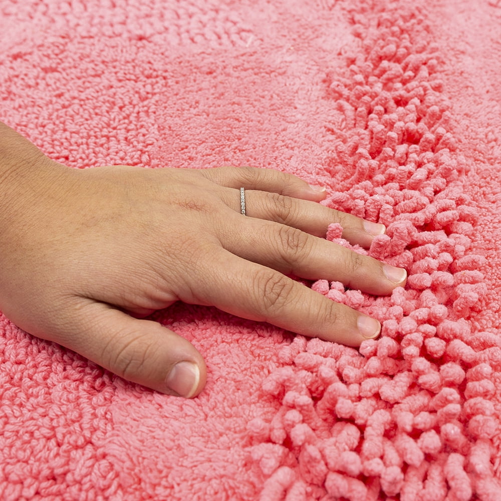 Mohawk Home Composition Cotton Bath Mat, Fiesta Hot Pink, 1' 5" x 2'