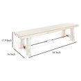 thumbnail image 5 of Rena Dining Bench- Turnbuckle Accent- 64 Inch White Mahogany Wood, 5 of 5