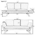 thumbnail image 3 of Sesslife Outdoor Convertible Sofa Daybed, Patio Wood Couch Daybed with Gray Cushions and Adjustable Armrests, Deep Seating Chaise Lounge Bench Furniture for Backyard, Poolside, Deck, 3 of 9