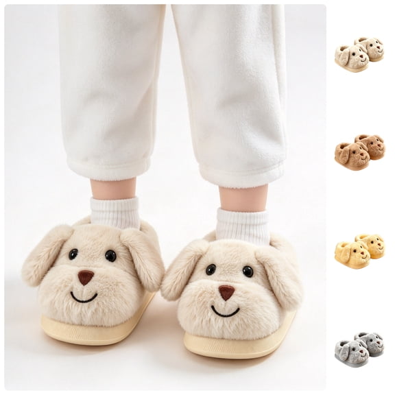BCSIOAOI Toddler Slippers Warm Fuzzy Indoor House Shoes