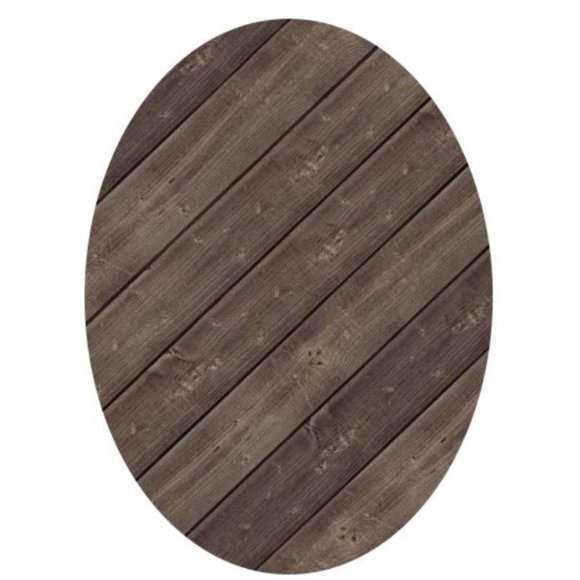 Mix the Media 10" Oval Wood Diagonal Plank Rustic