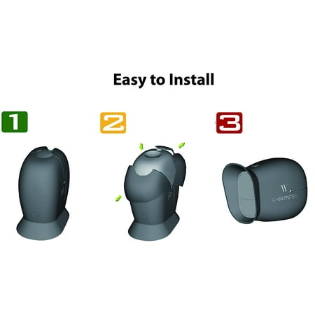 Wasserstein - Silicone Skin for Arlo Pro Smart Security Cameras (3-Pack) - Black/Brown/Gray