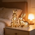 thumbnail image 1 of 2Pcs Easter Bunny Figurine Desktop Ornament For Home Holiday Party Idea Giving, 1 of 7