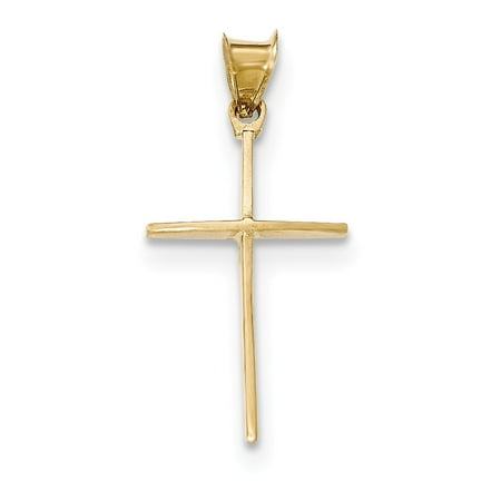 14k Yellow Gold Polished Cross Pendant