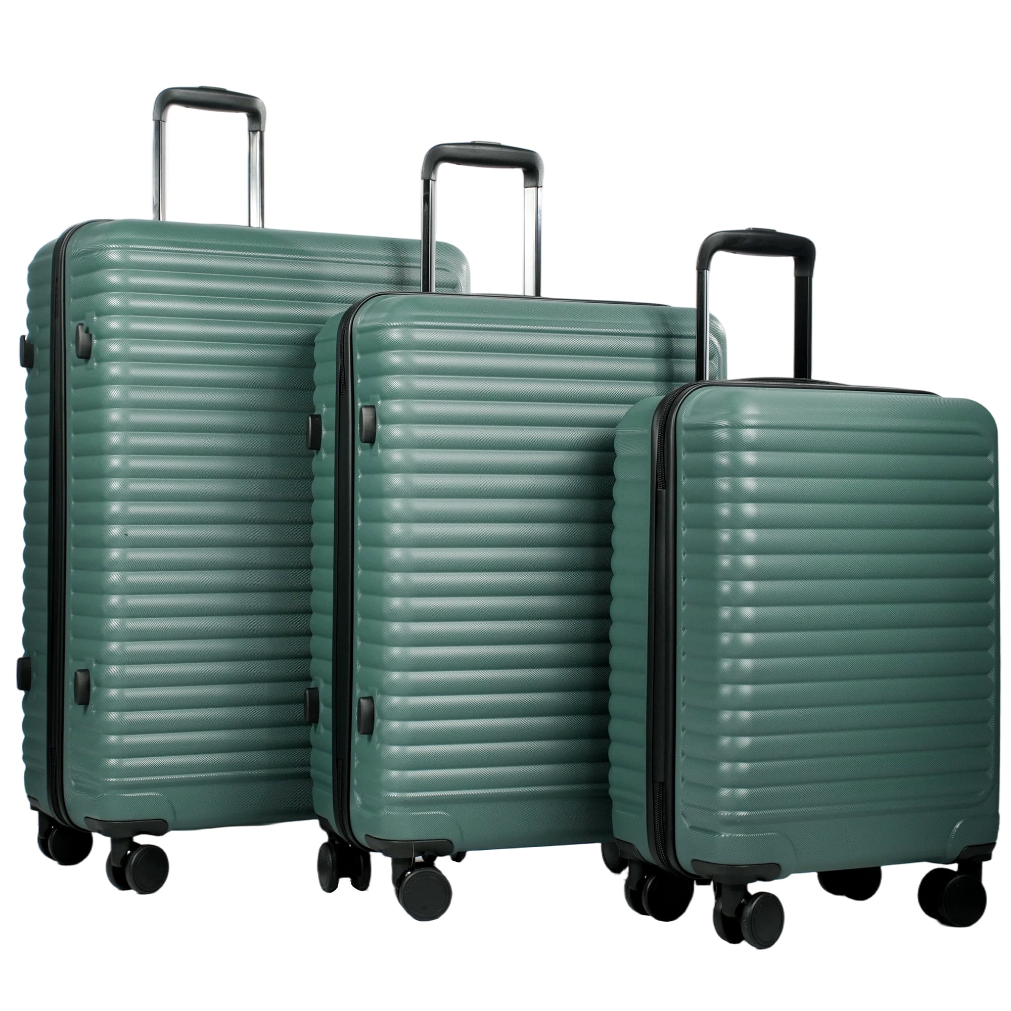Travelhouse 3 Piece Hardside Luggage Set Hardshell Lightweight Suitcase with TSA Lock Spinner Wheels 20in24in28in.(Green)
