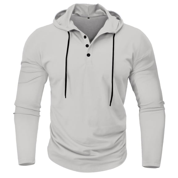 KeShDi Mens Flannel Men Casual Fashion Button Opening and Closing Round Neck Pullover Long Sleeve Sweatshirt Gray 2X