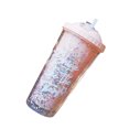 thumbnail image 1 of Advancent Suave cómodo beber la botella de agua plástica del iris con resistencia a altas temperaturas de la tapa de la paja Teteras Rosa claro 550ml, 1 of 6